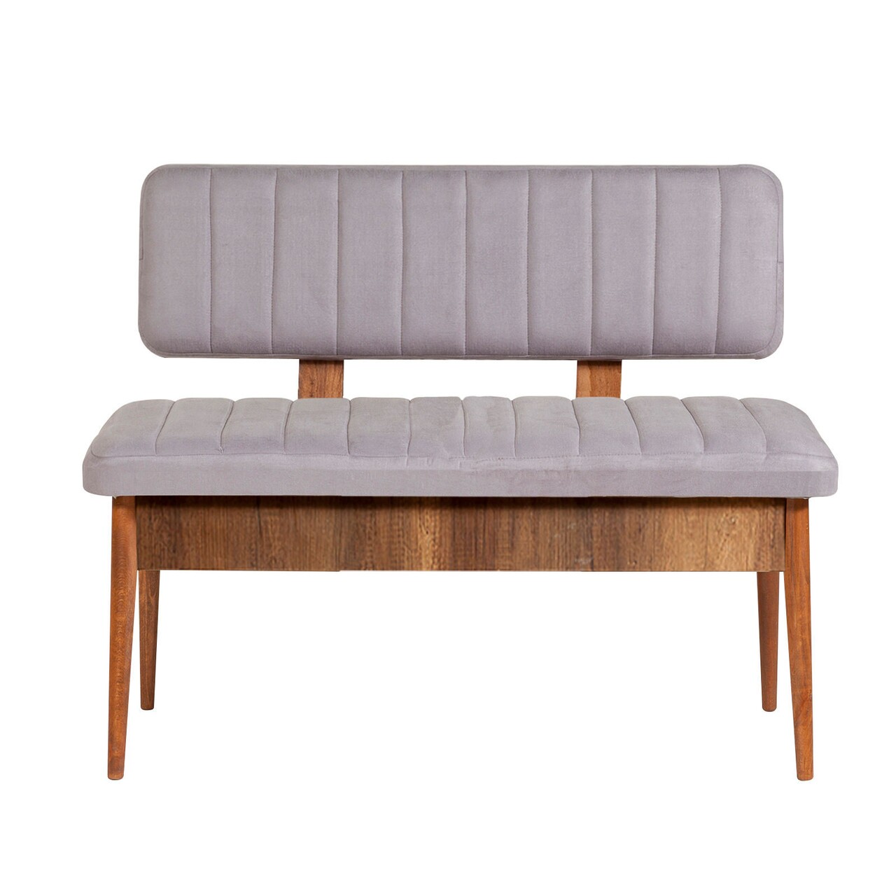 Bancheta cu spatar, Vina 0701-2, Vella, Soho, Walnut, 110x40x85 cm - imagine 7